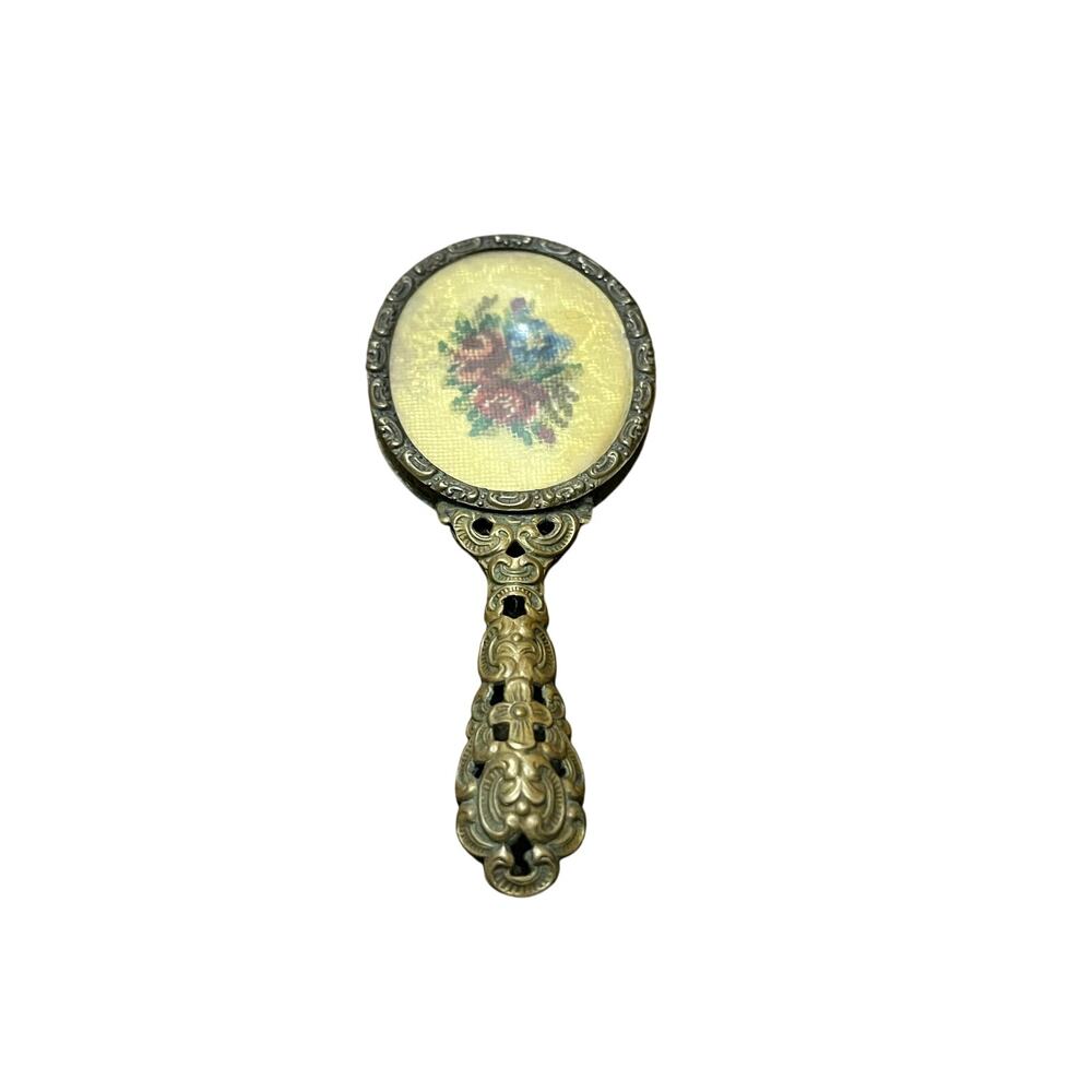 Ornate Small Hand/Purse Mirror